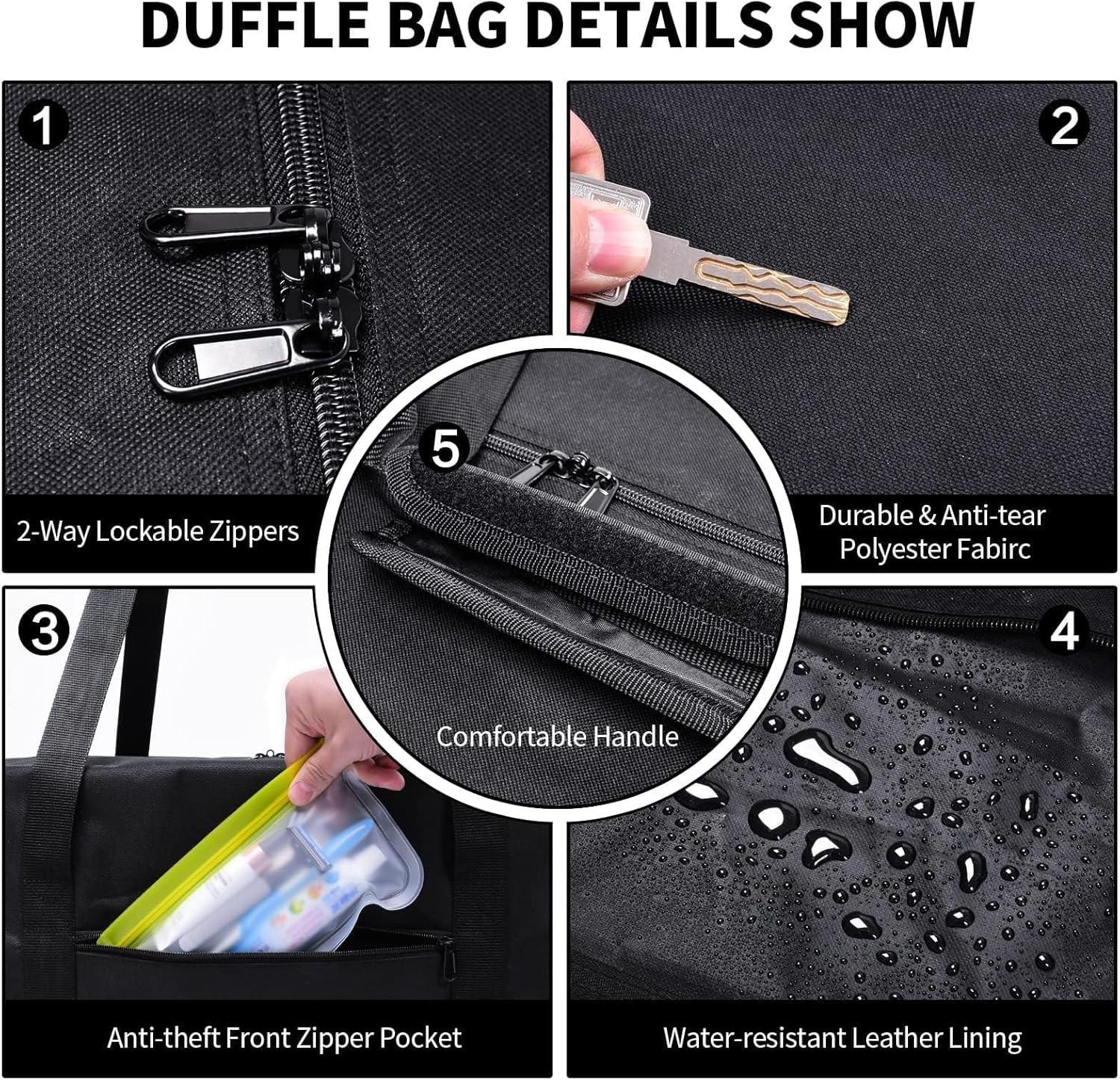 48 Inch Travel Duffle Bag Extra Large Sport Equipment Duffel Bags with 2-Way Loc