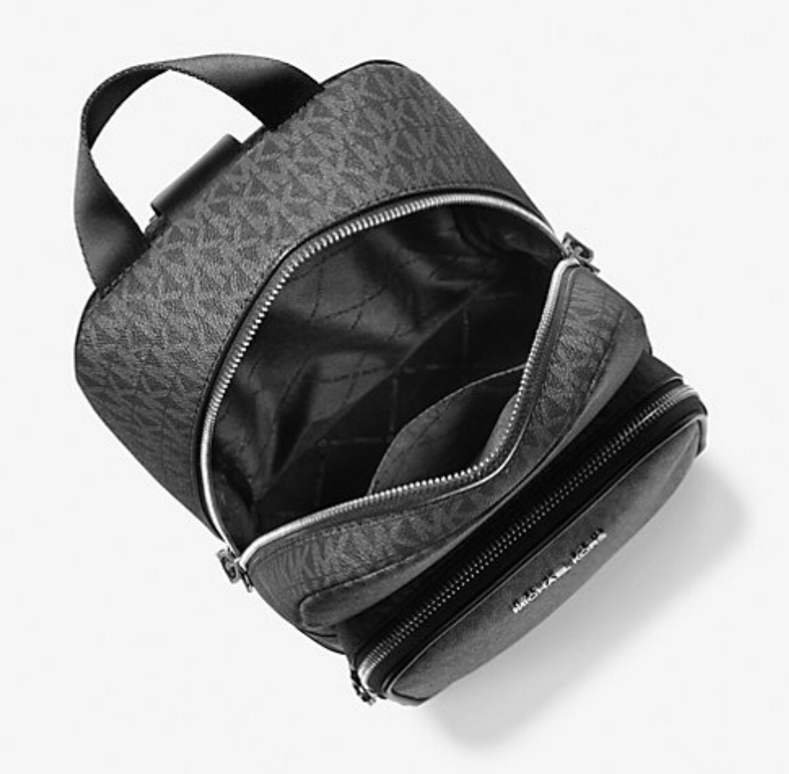 Michael Kors Cooper Commuter Sling Pack Backpack Signature Logo Black