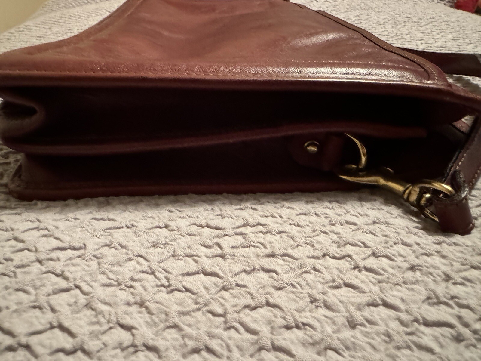 VTG Jack Georges Leather Sienna Cherry Briefcase Messenger Hand Made