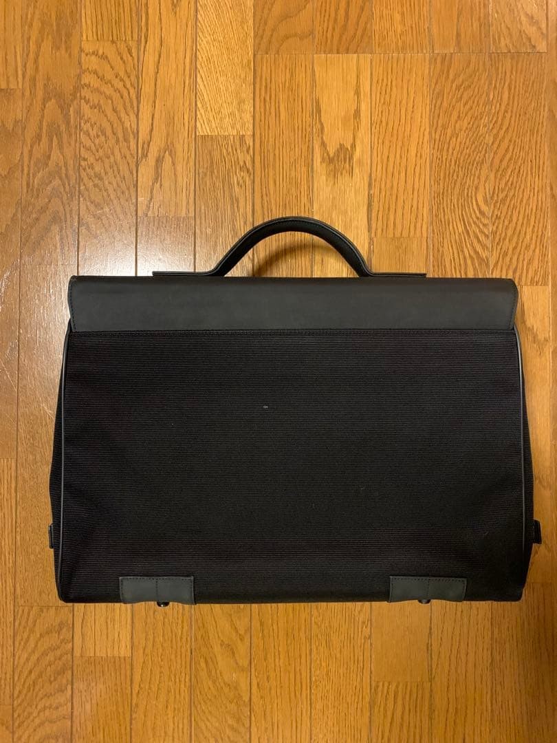 Montblanc Business Bag Black Canvas Leather Classic Briefcase Matte Finish