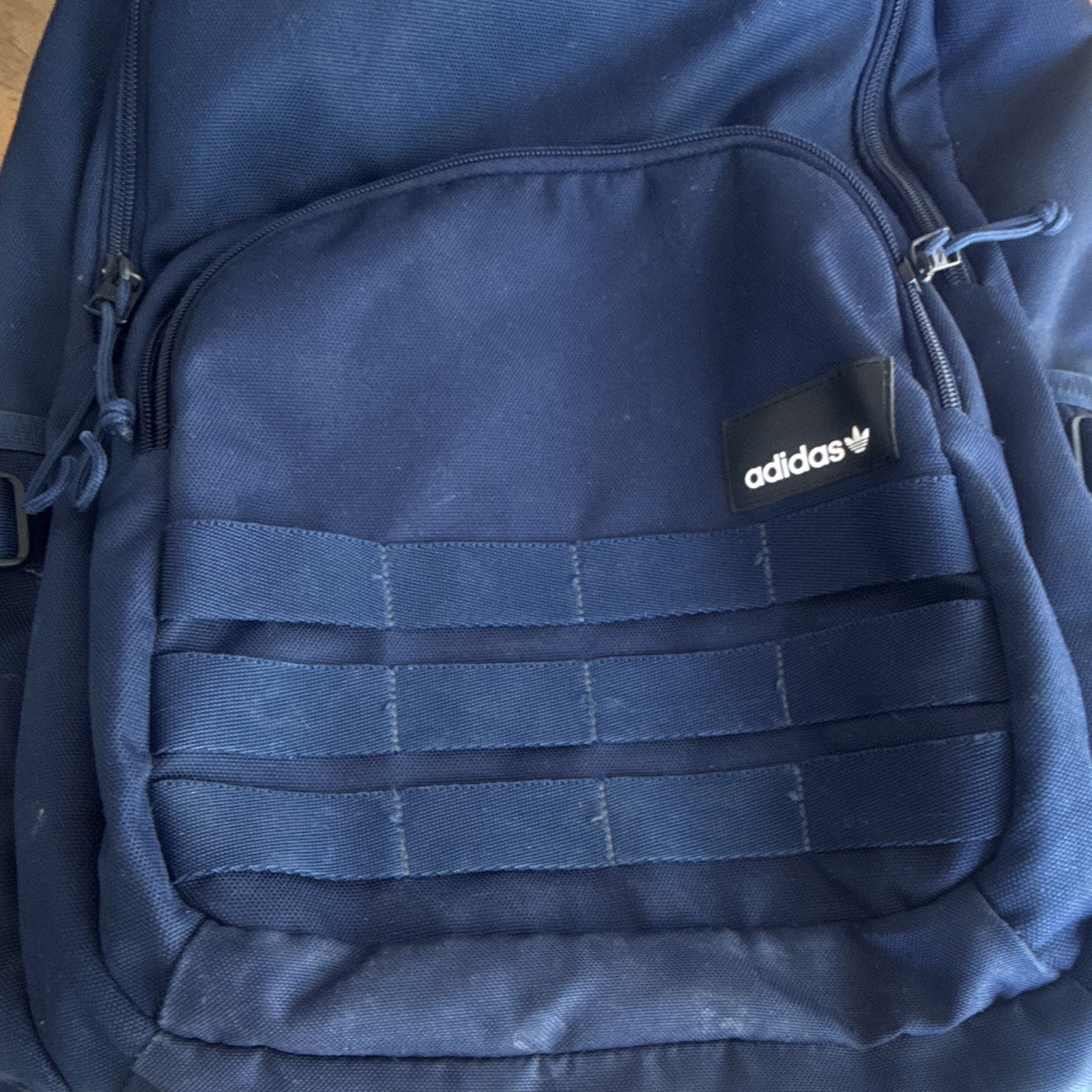 adidas Blue Solid Backpack, Zip Closure, Adjustable Straps, Outer Pockets
