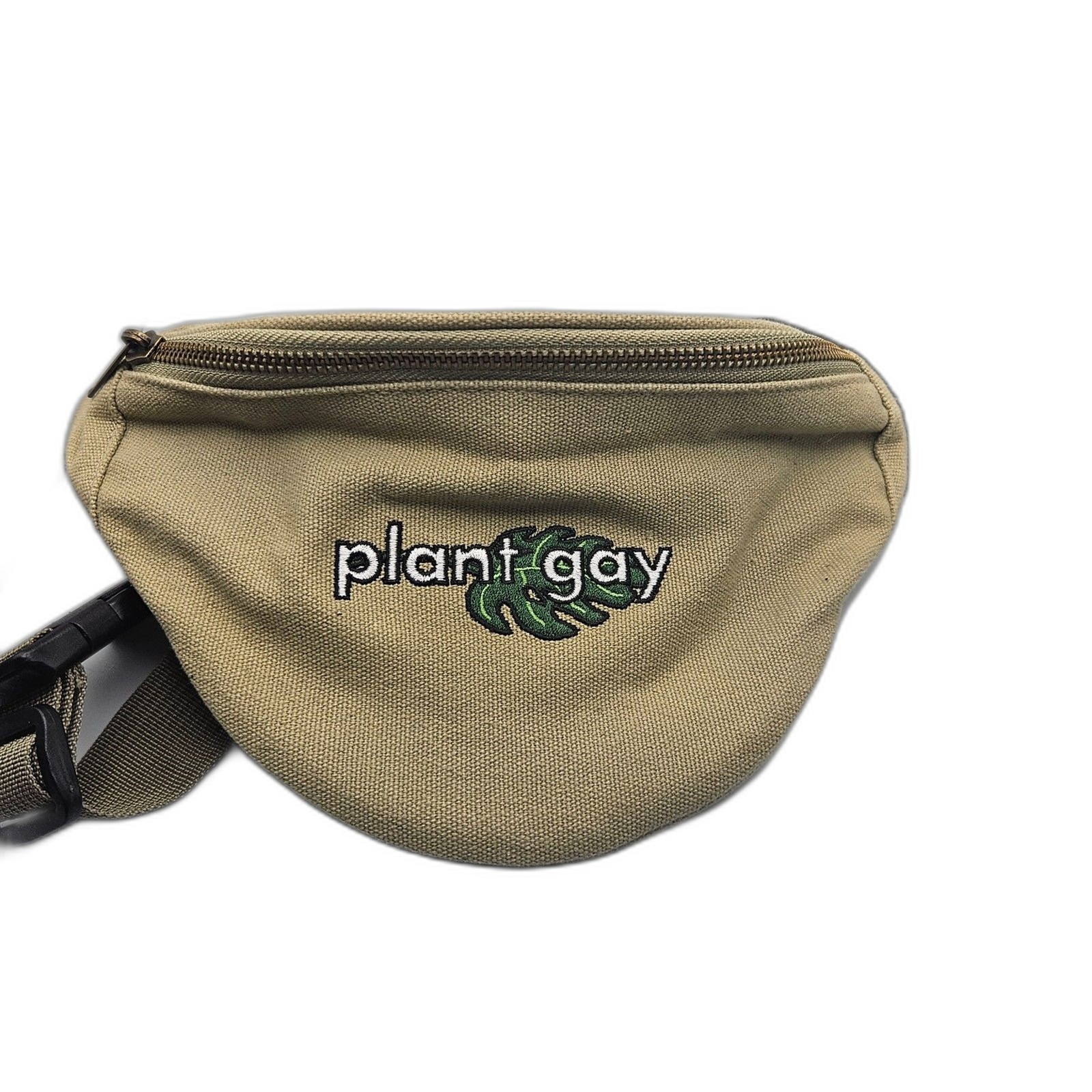 plant gay canvas fanny pack monstera leaf Embroidery 38″ Max Waist