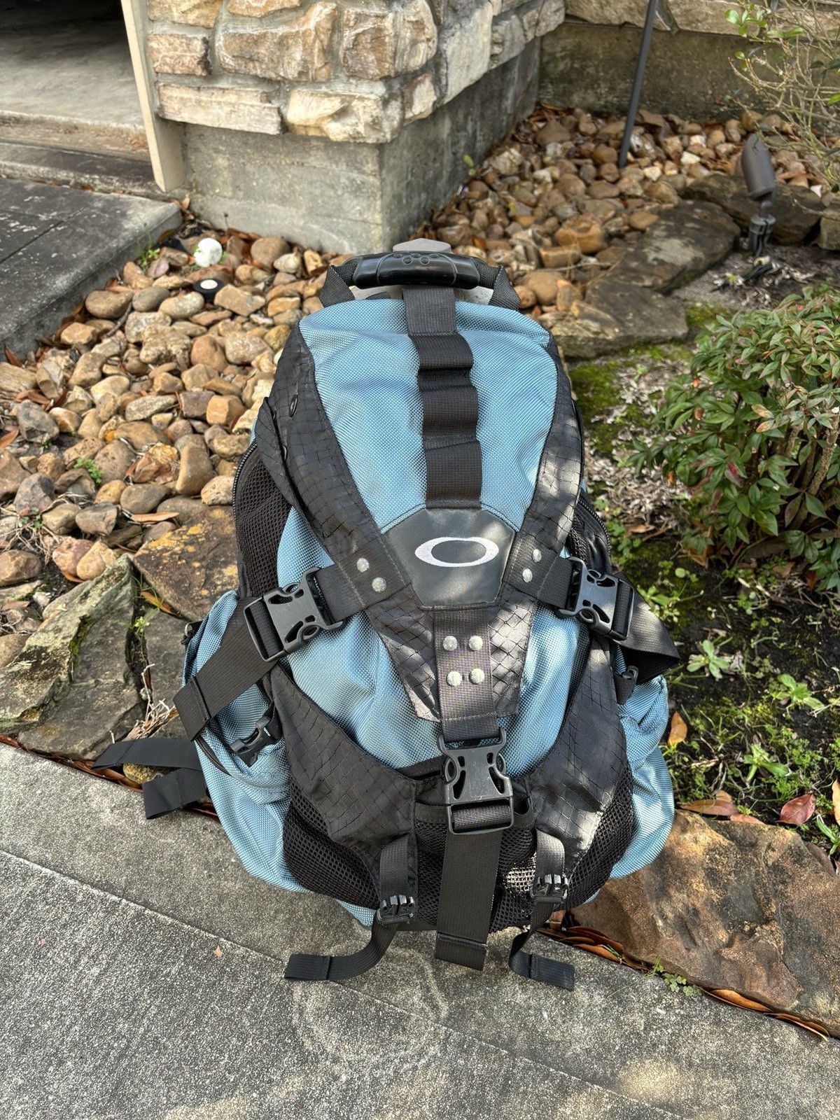 OAKLEY Icon Backpack Rucksack Tactical Black Light Blue Vintage Y2K RARE Bag