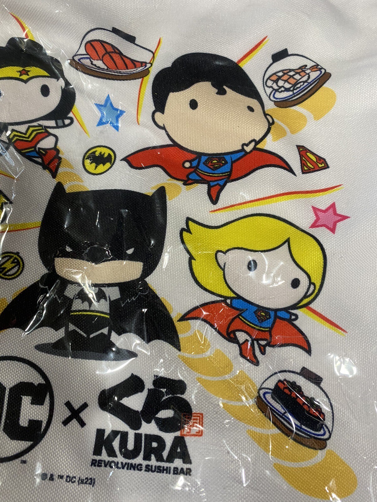 Kura Sushi / DC Comics Tote Bag Backpack * BATMAN * SUPERMAN * WONDER WOMAN*