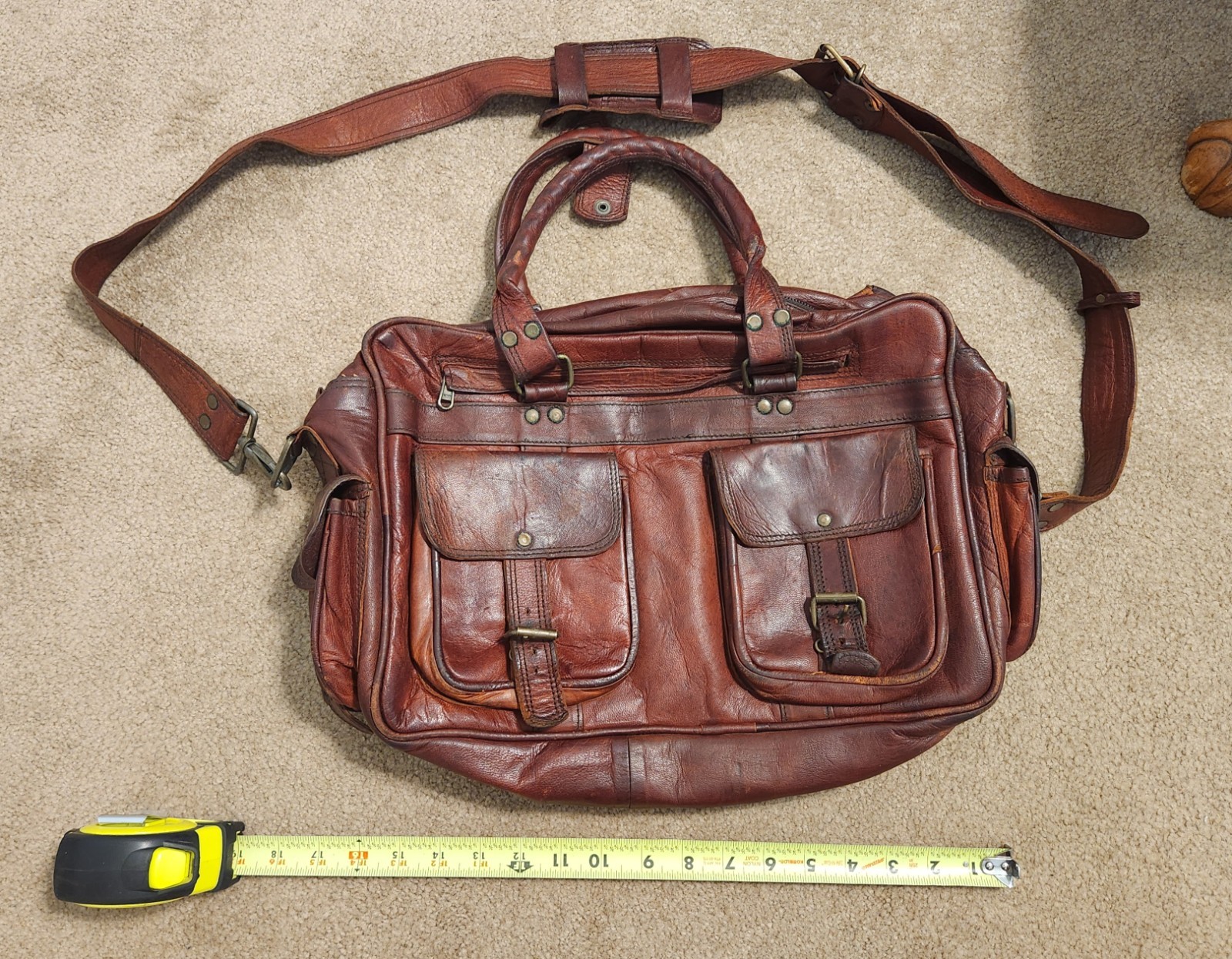Buffalo Jackson Trading Co Leather Messenger Bag