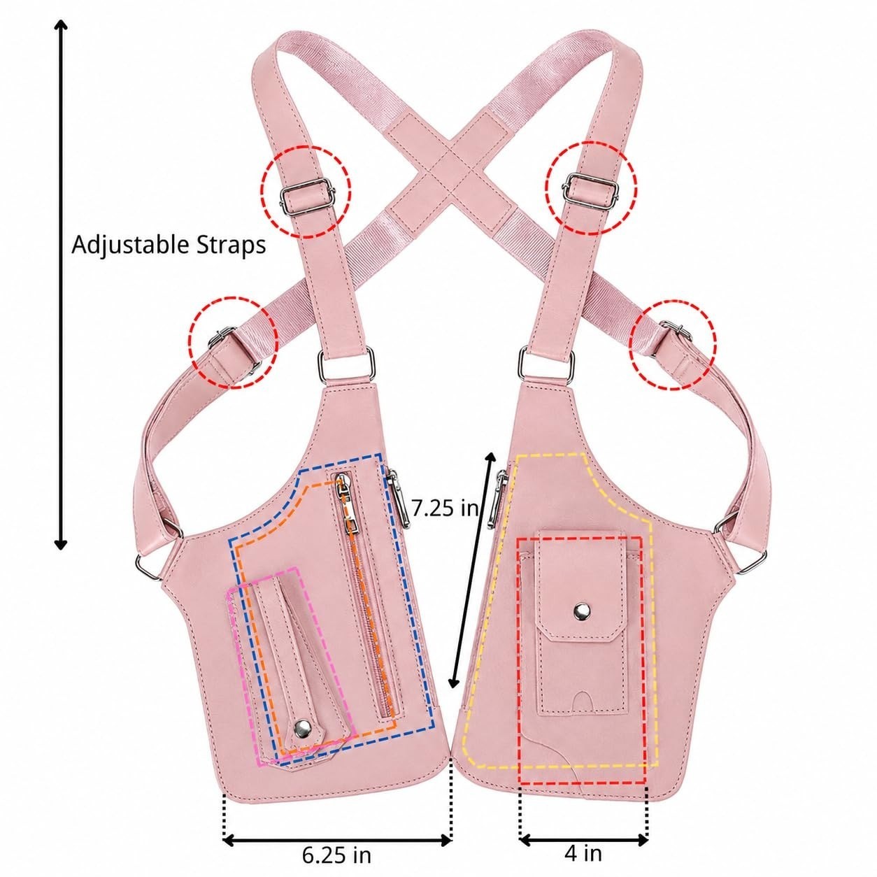Anti-Theft Armpit Shoulder Bag for Men, Multi Pocket Crossbody EDC Bag