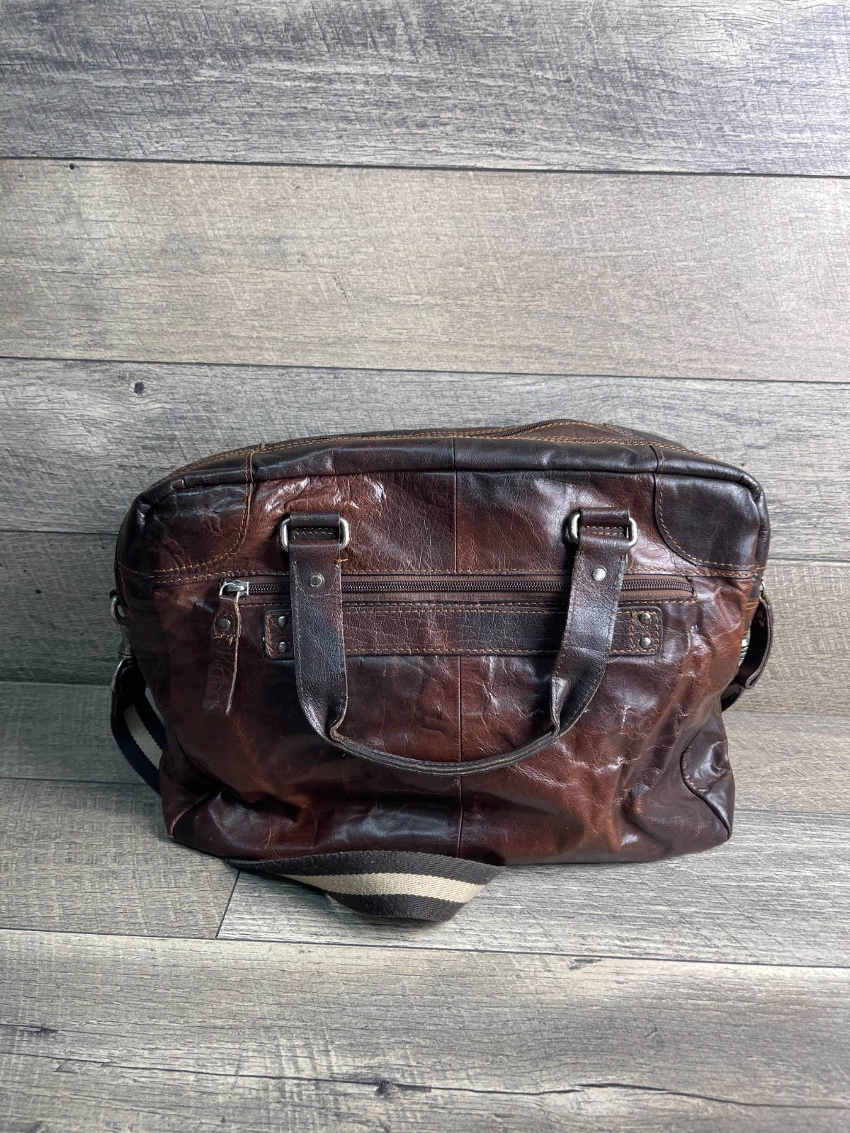 Spikes & Sparrow By Jack Georges Briefcase Bags Brown Leather Detachable Strap
