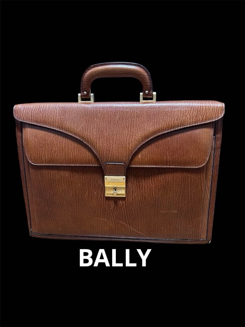 Authentic Bally Vintage Leather Business Bag 28.5cm x 42cm x 12cm**Optimized T