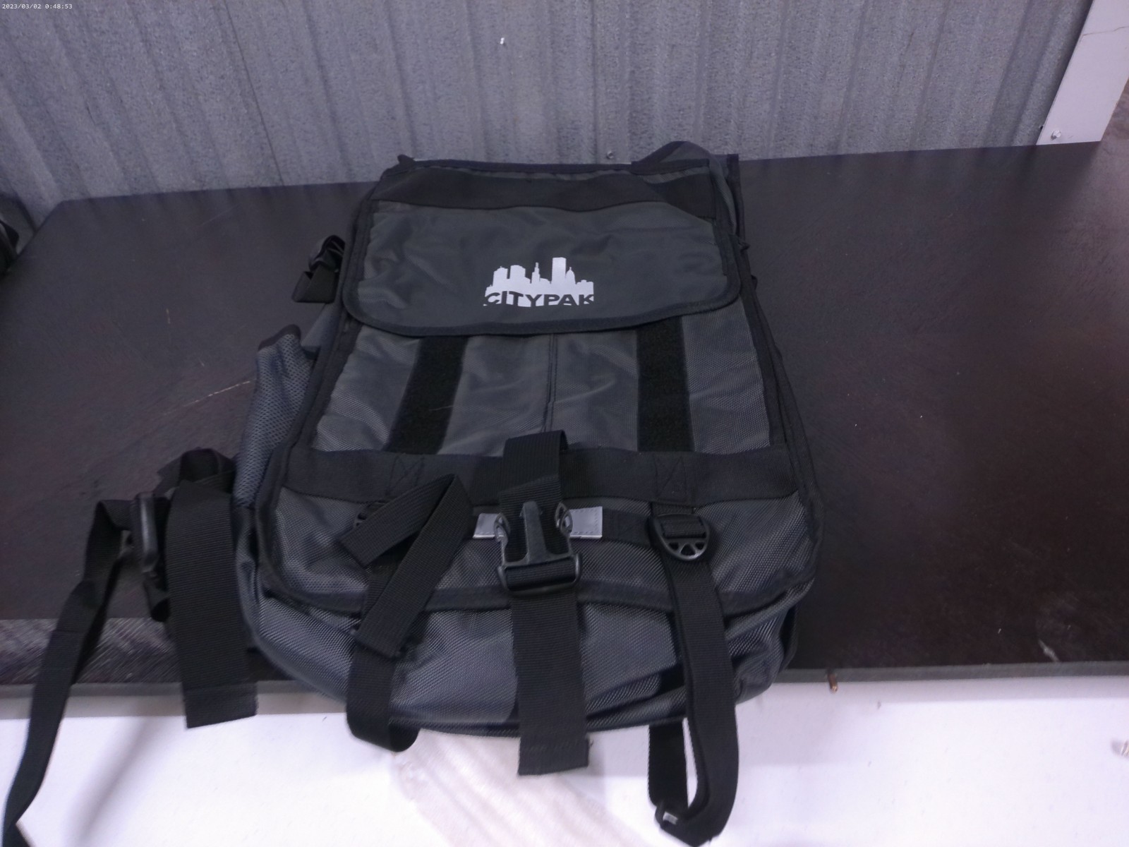 CityPak Black Gray Backpack Durable Travel Laptop Bag with Straps