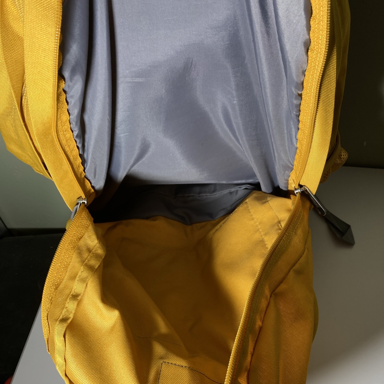 Trans JanSport Backpack Mustard Yellow Cool Student with Leather Bottom