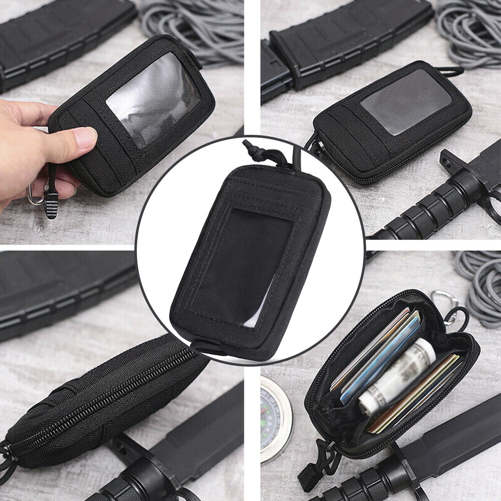 Tactical EDC Pouch Card Key Wallet Bag Zipper Coin Purse Military Mini Waist Bag