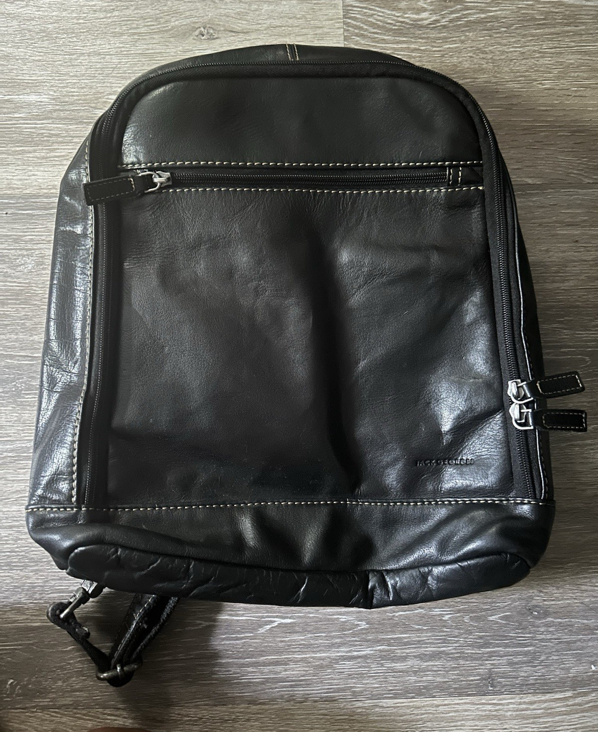 Jack Georges Black Men’s Backpack Zip Closure Adjustable Strap Lined Pockets