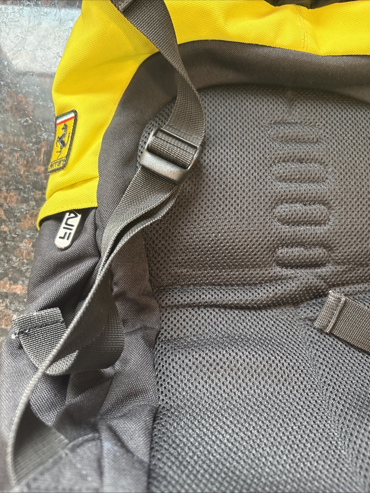 Ferrari Fila Book bag Neon Yellow Black Tie Strap Rare🔥🐎