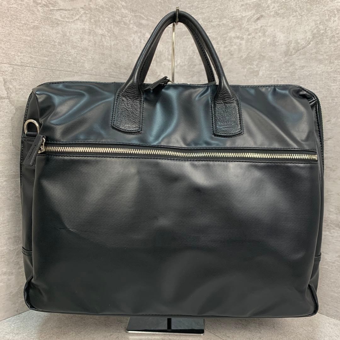 PORTER REAL 2WAY Briefcase Shoulder Bag PVC Black 42cm Japan