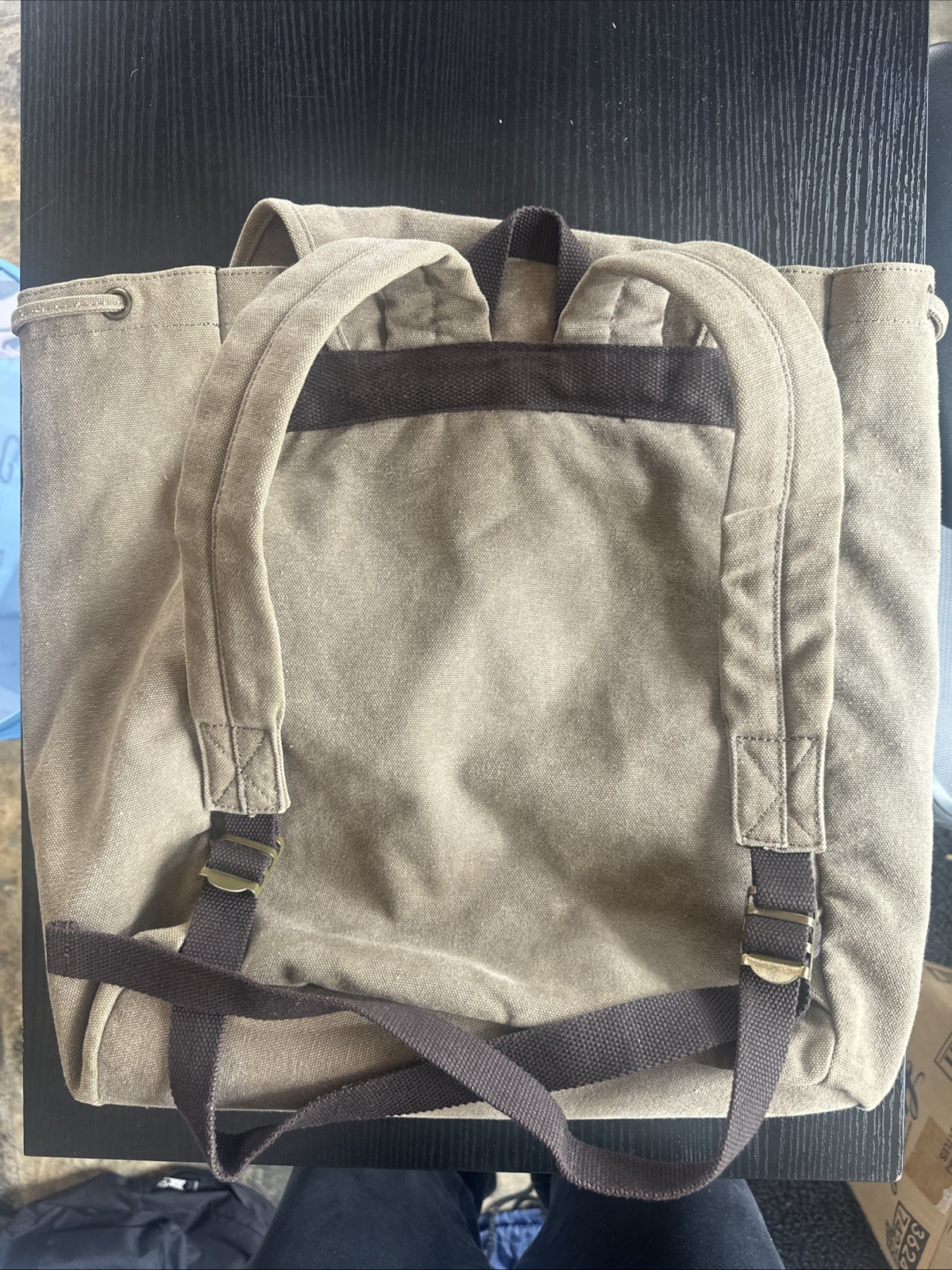 Gootium Canvas Rucksack Backpack Bag Drawstring Buckle Close Messenger Outdoor
