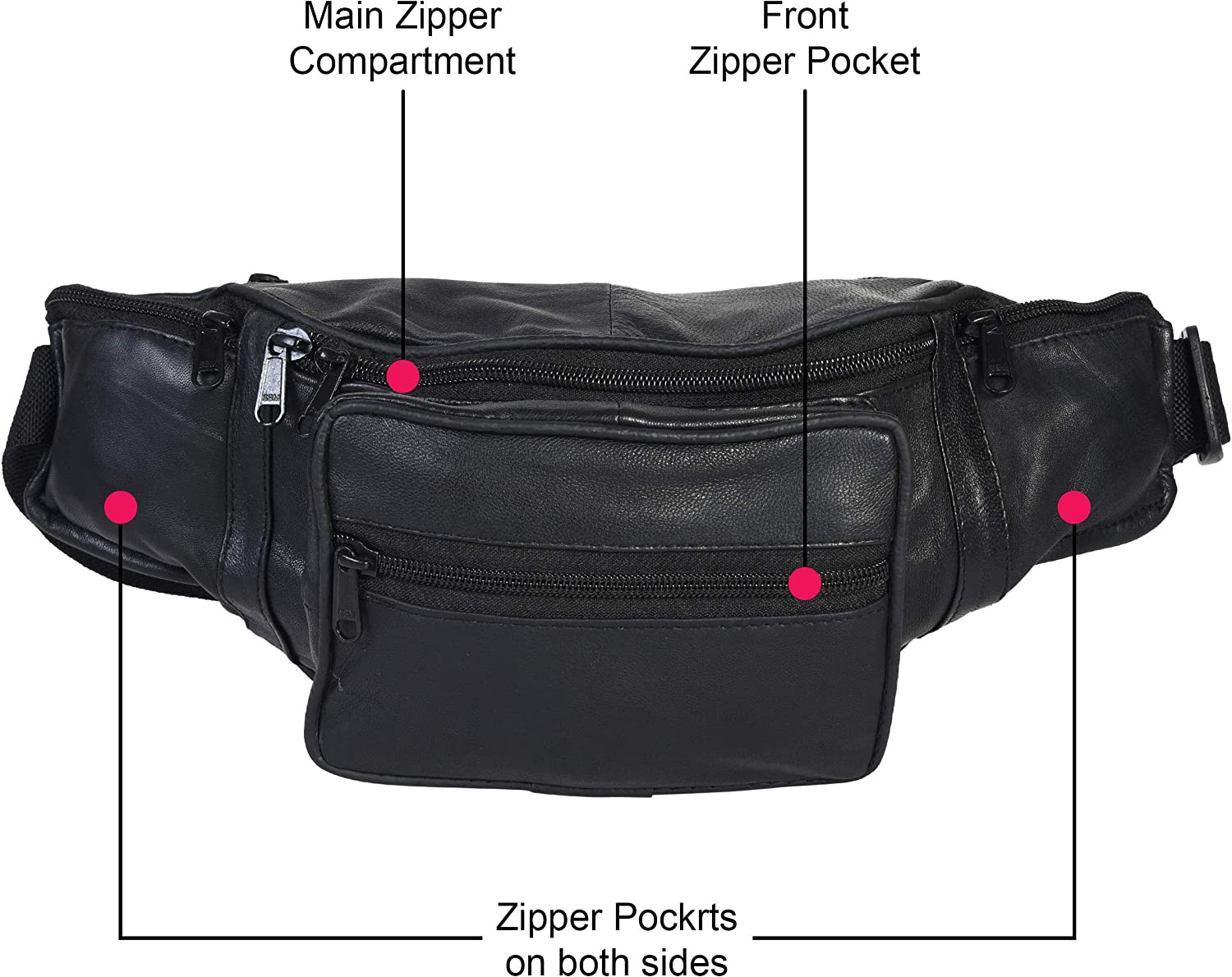 Bolso Cinturon Cuero Genuino Leatherboss Para Viaje Exterior Senderismo Soporte