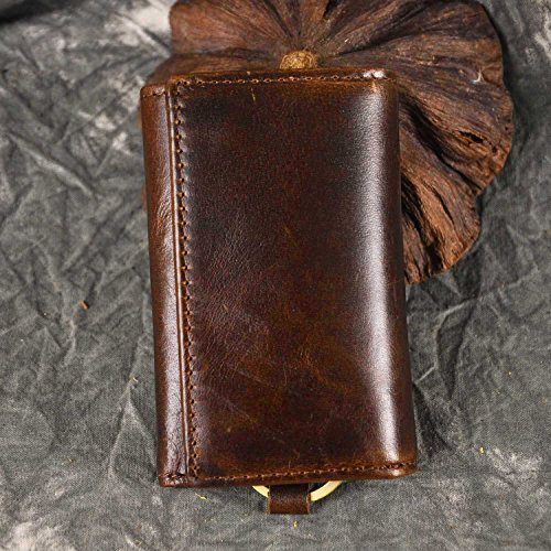Mens Genuine Leather Car Key Case Loop Hook Coin Case Cover Wallet Snap