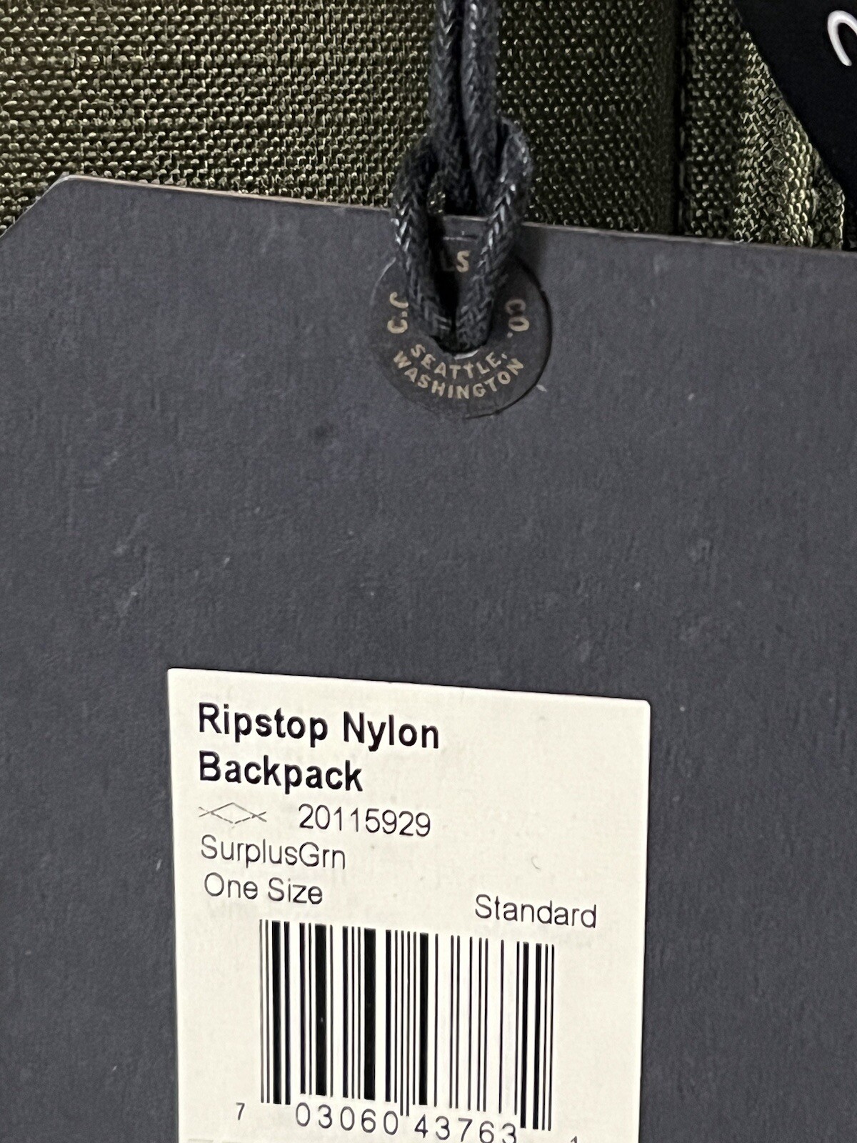 FILSON RIPSTOP NYLON BACKPACK SURPLUS GREEN ONE SIZE NWT SOLD OUT