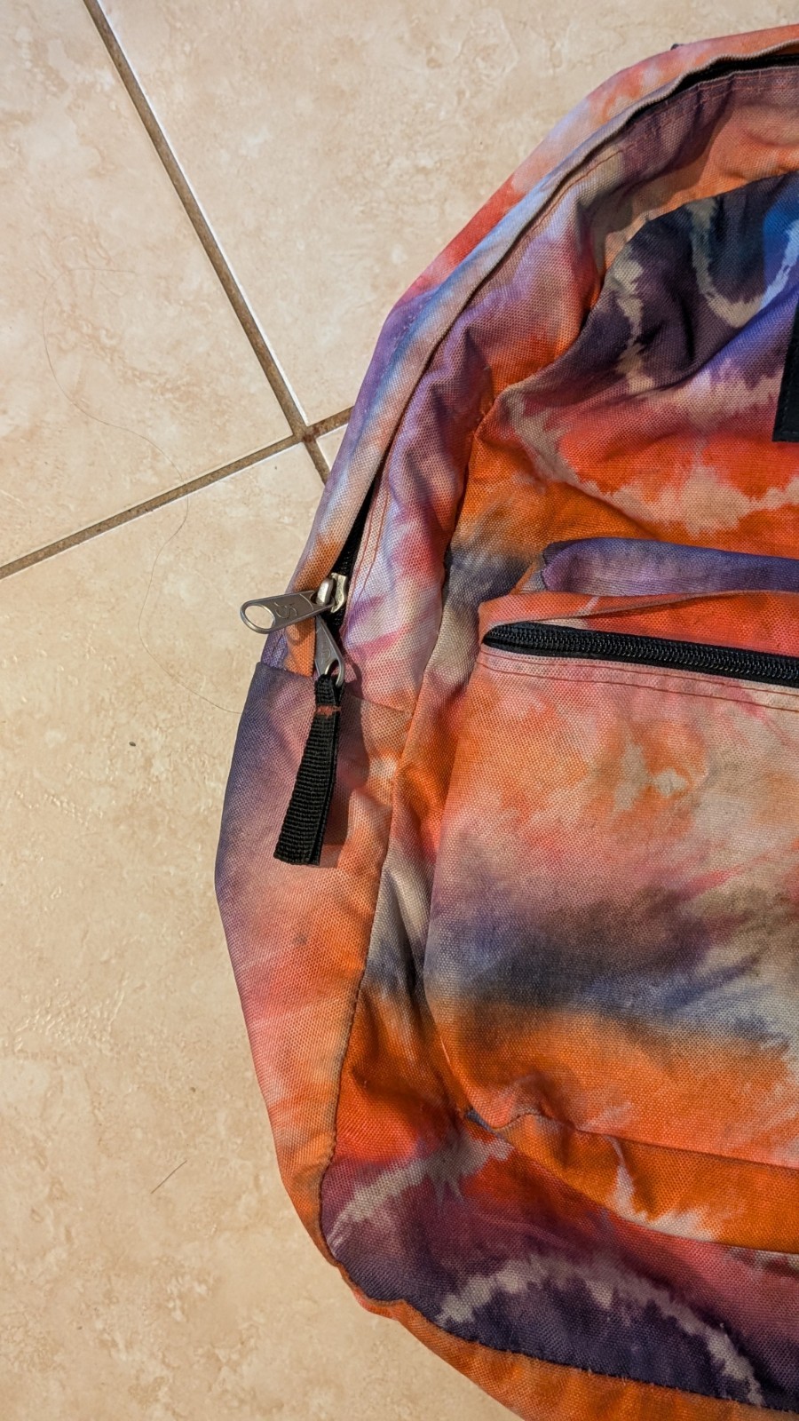JanSport Tie Dye Backpack Pink Purple Orange School Travel Bag Pockets Adj