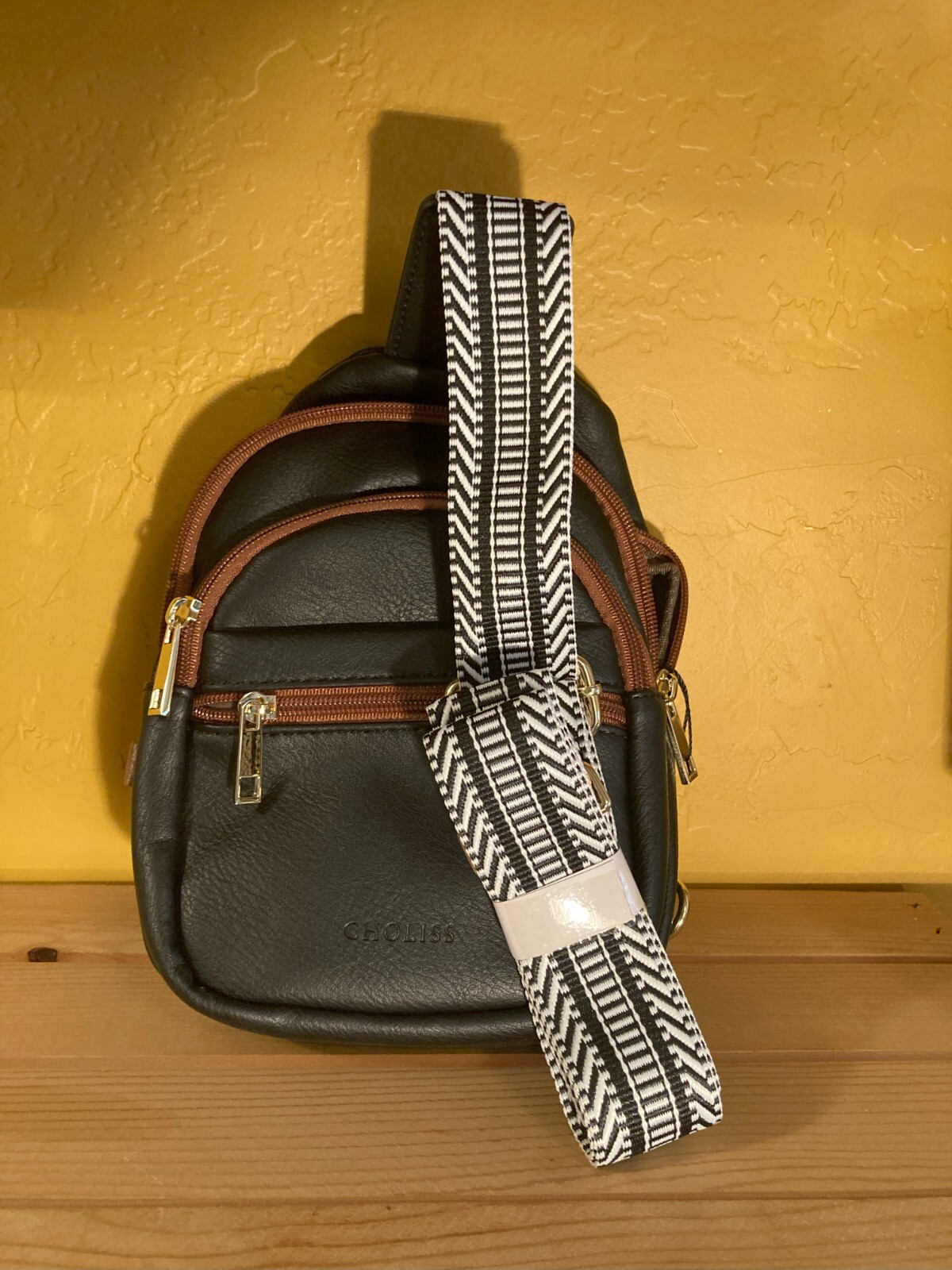 Unisex Sling Bag – Soft Vegan Leather Anti-Theft W/Adjustable Guitar-Style Strap