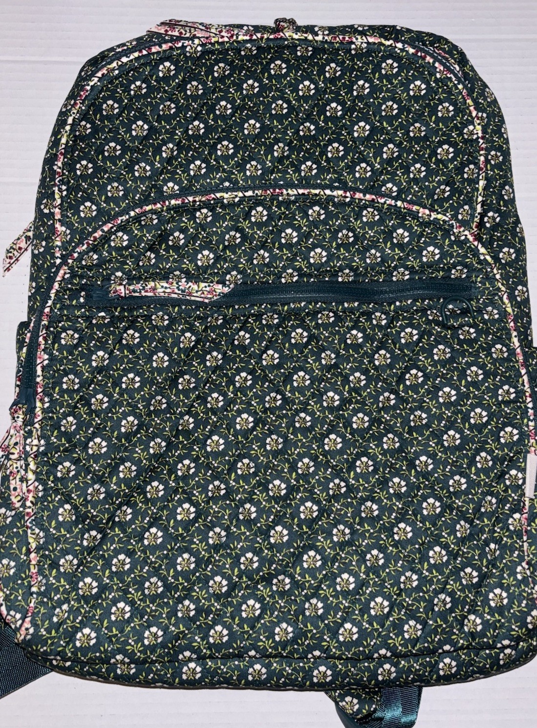 Vera Bradley Cotton Large Bancroft Backpack Bag Mistletoe Lattice NWT