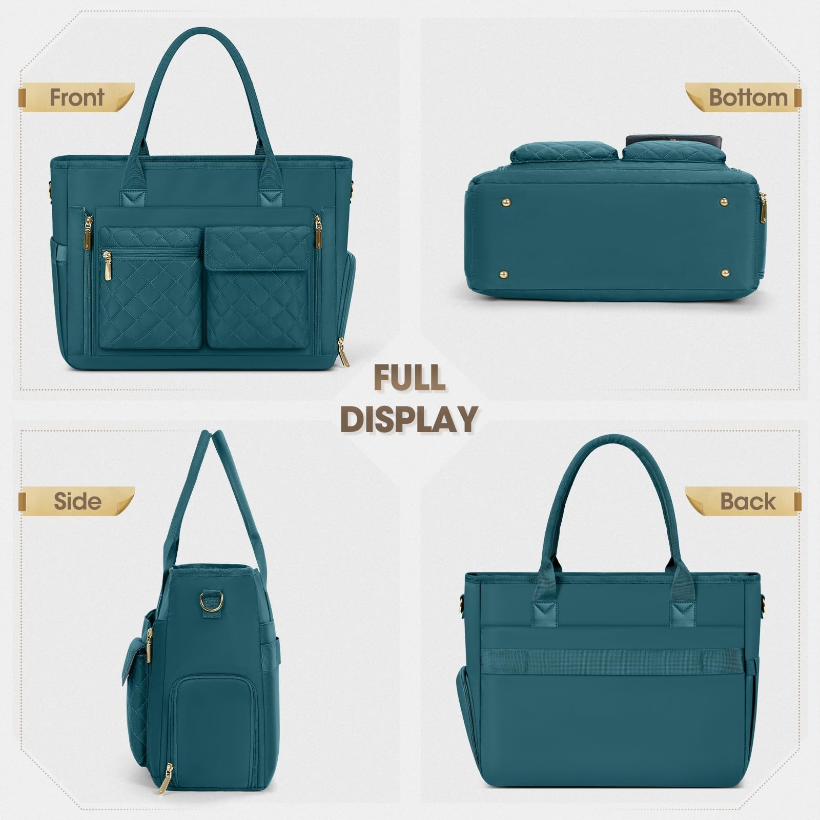 Teacher Tote Bag with Insulated Lunch Compartment 15.6 inch Laptop Bag for Wo…