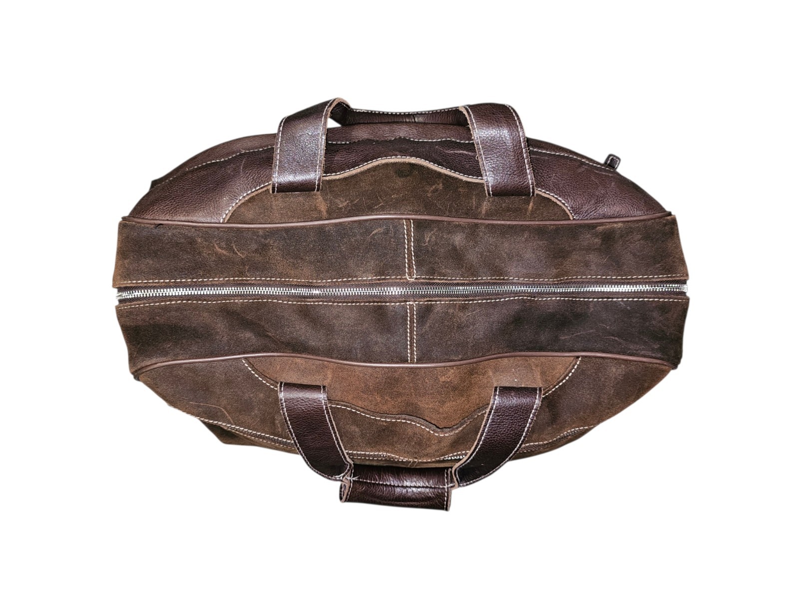 Wilsons Pelle Studio Mens Brown Leather/Suede Duffle Gym Travel Weekender Bag