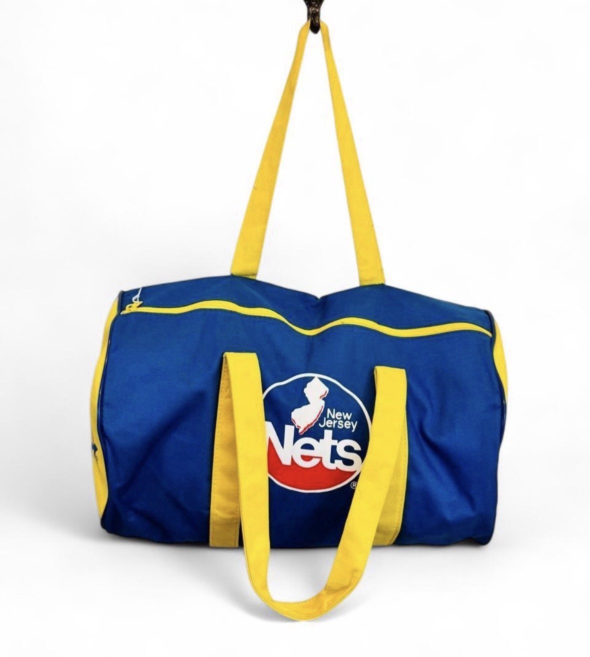 Schick New Jersey Nets Logo Blue/Yellow Zip Duffle Bag w/ Pockets