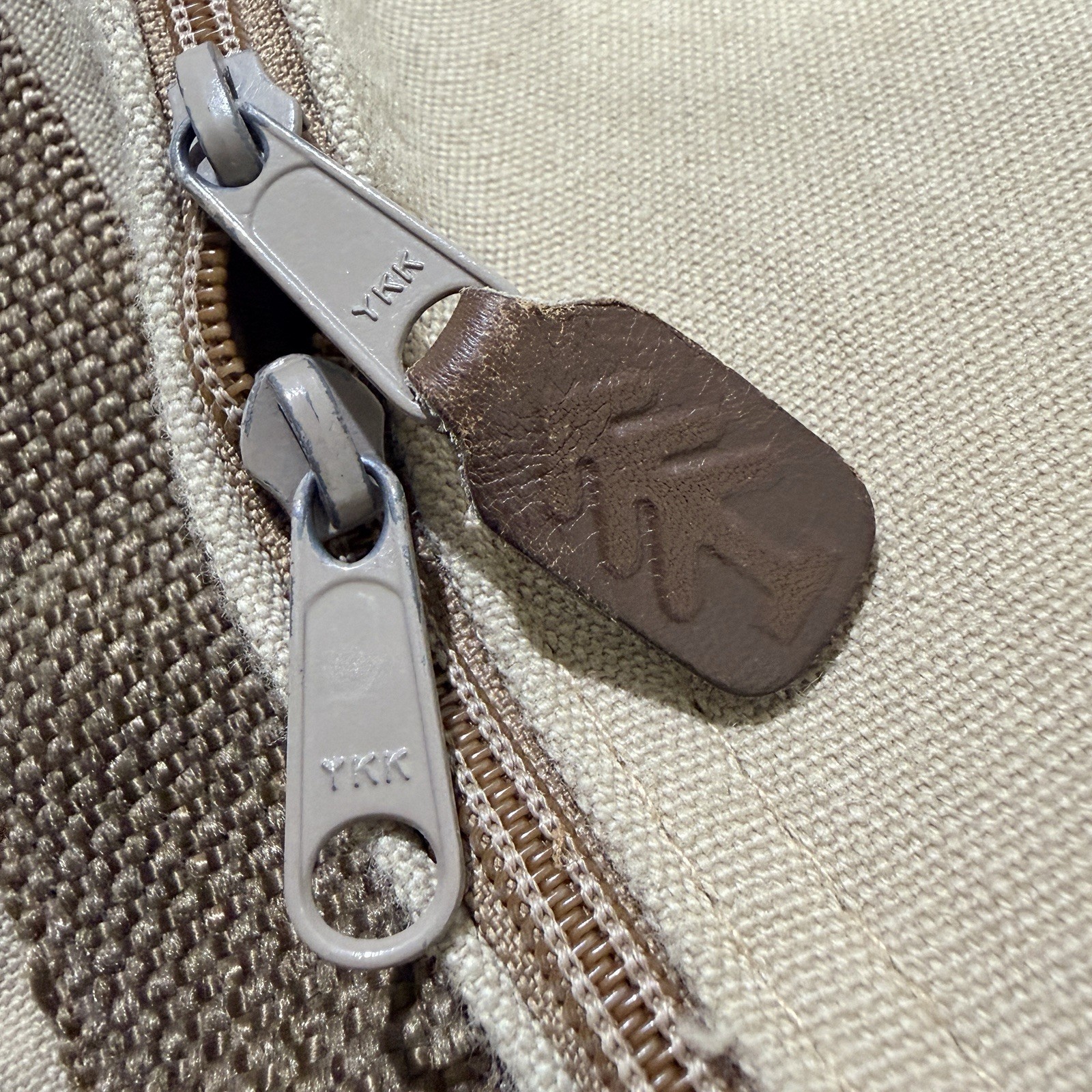 Vintage Ford Eddie Bauer Canvas & Leather Trim Duffle Bag 19 x 12 x 11