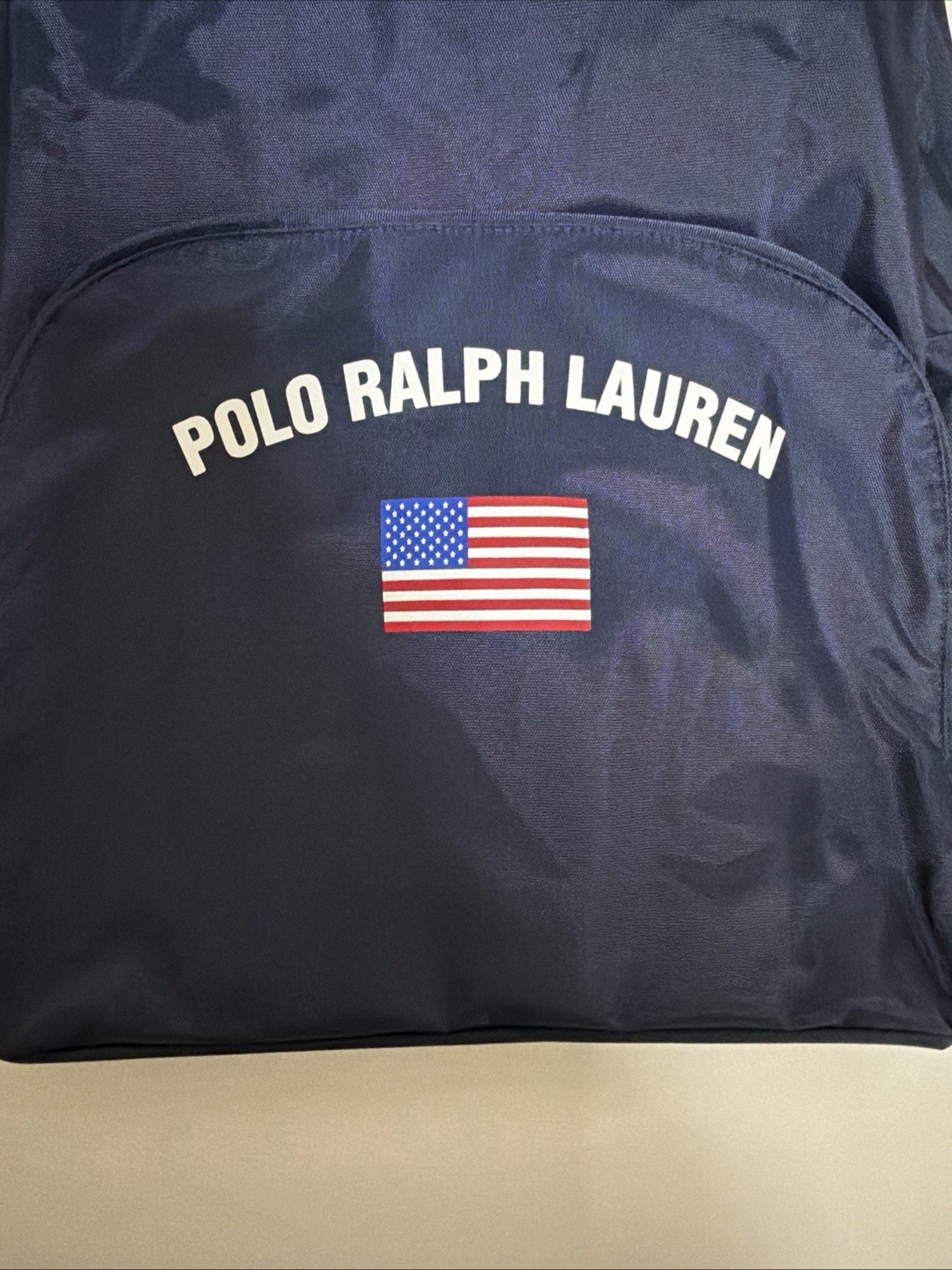 Polo Ralph Lauren American Flag Backpack Navy Blue Sleeve Back Pack