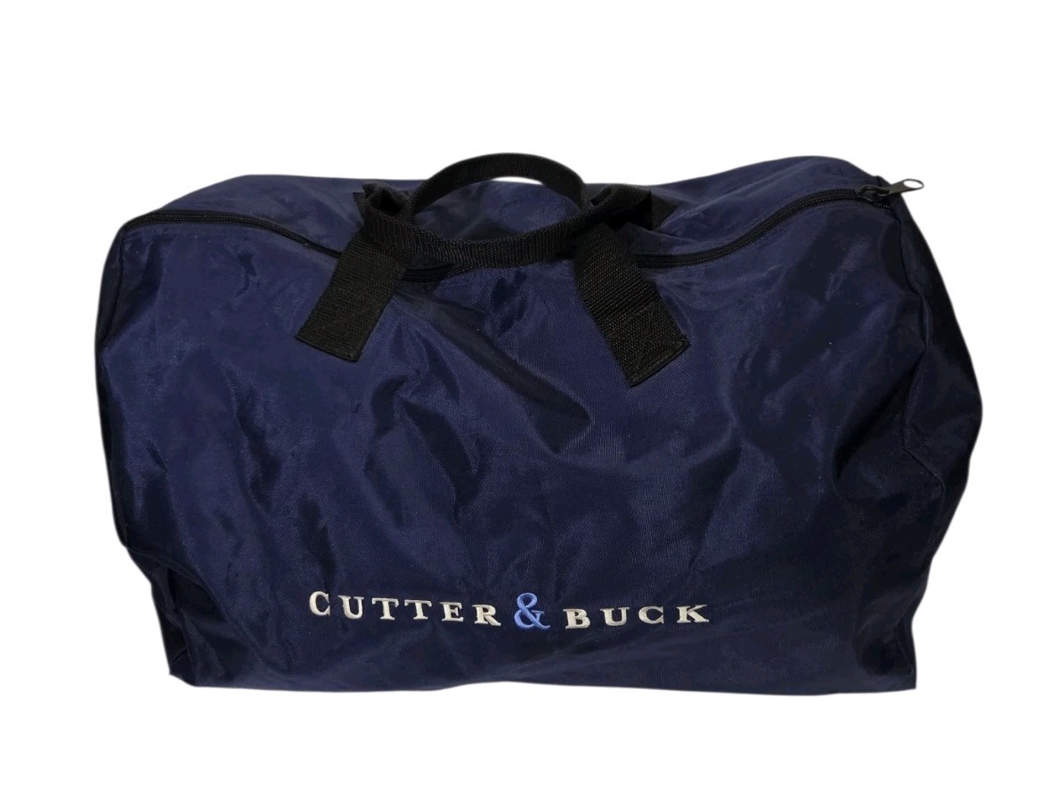 Cutter & Buck Nylon Duffle Bag Blue Weekender Utility Equipment Bag Travel Tote