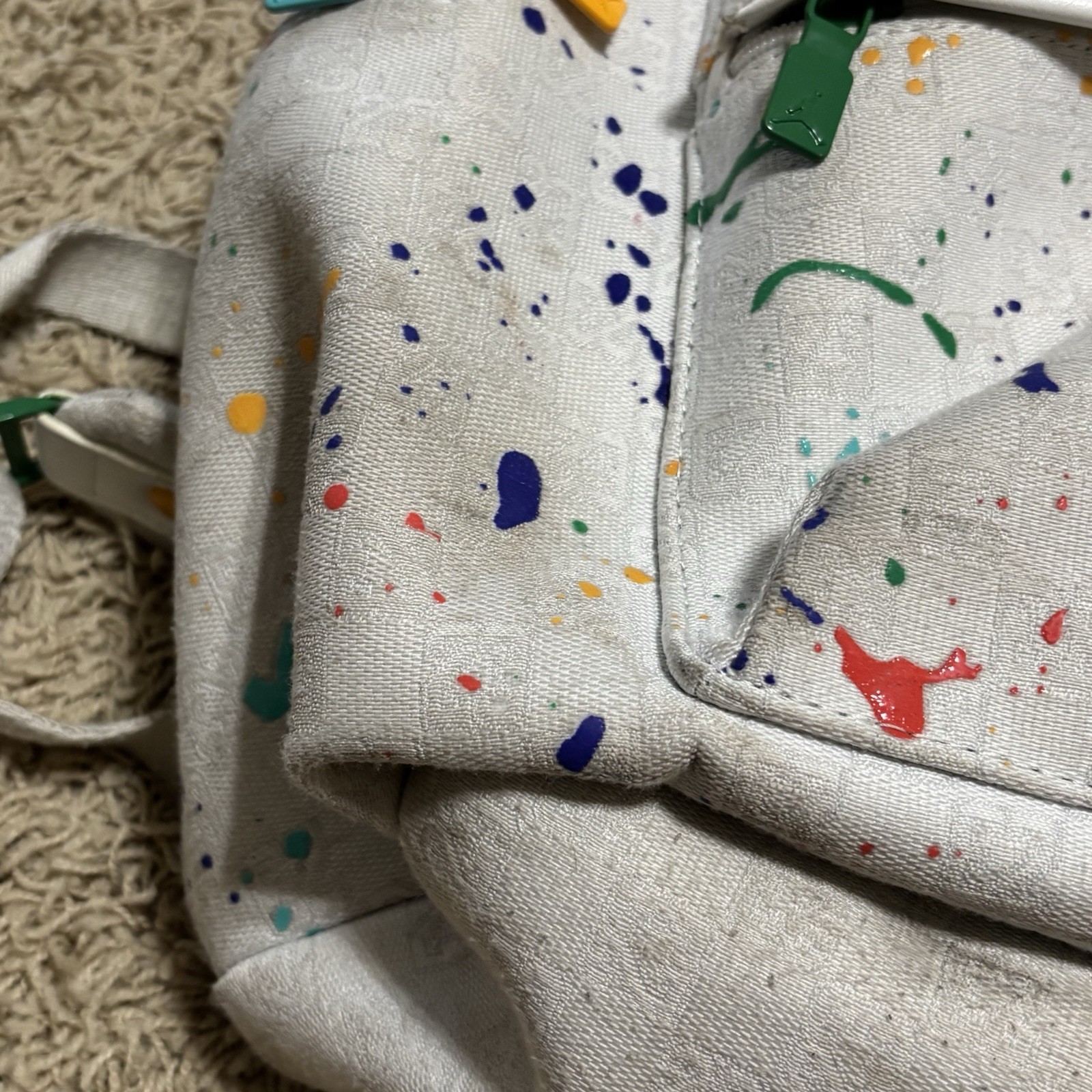 Nike Air Jordan Monogram Mini Backpack Paint Splatter White Sail MA0758-782 23