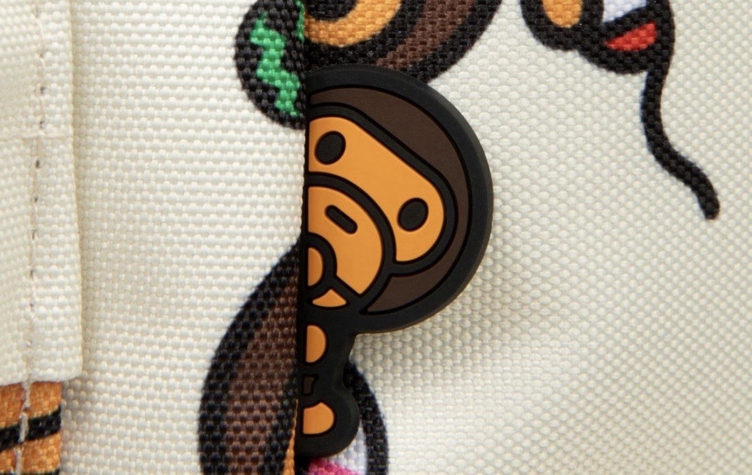 Authentic A Bathing Ape Bape Baby Milo Large Backpack #1 Ivory New Back Pack