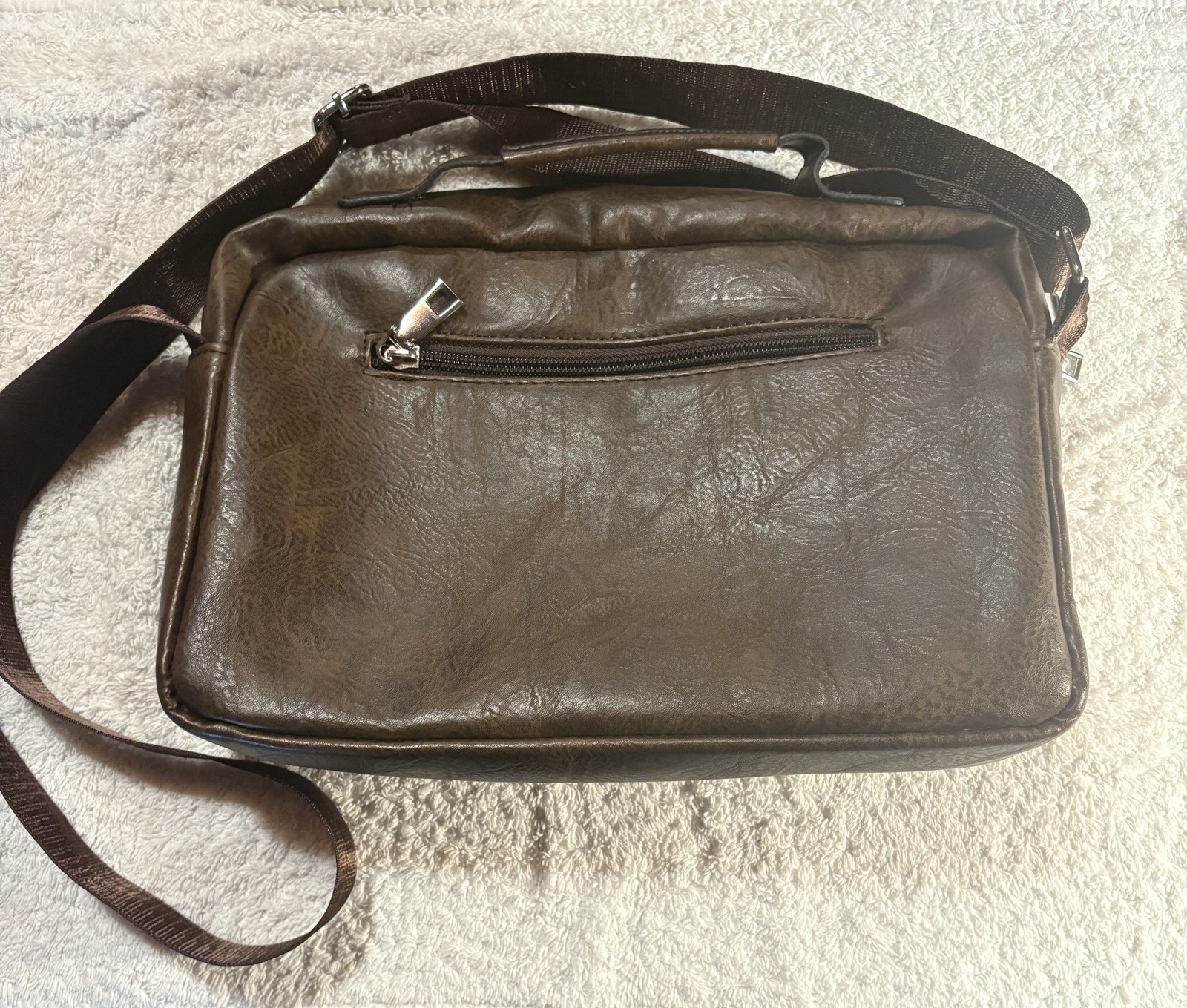 WEIXIER Men’s Shoulder PU Leather Handbag Business Briefcase Crossbody Carry-on