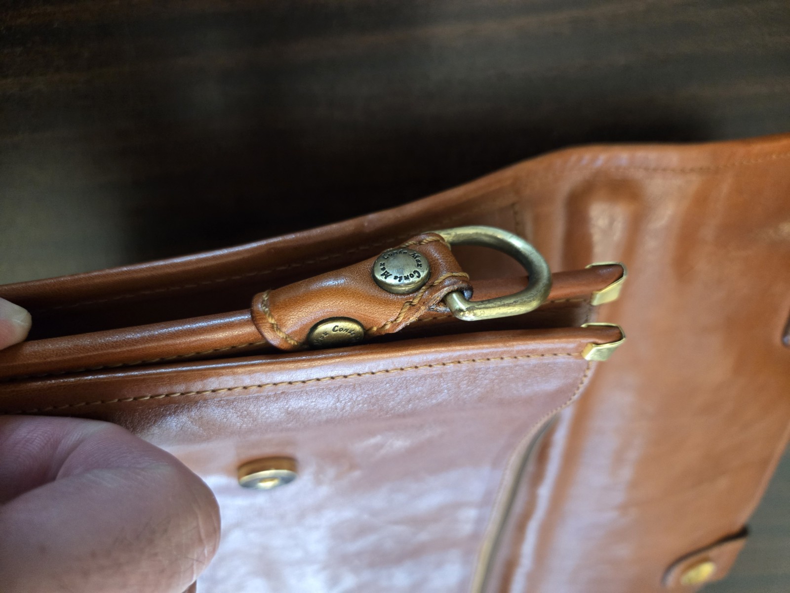 Mens Leather Conte Max Briefcase Made In Italy