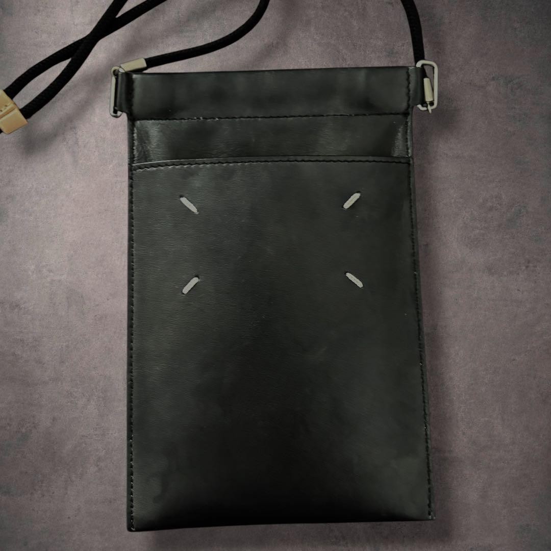 Maisonmargiela4 Stitch Leather Phone Pouch Smartphone Shoulder Made In Italy Men