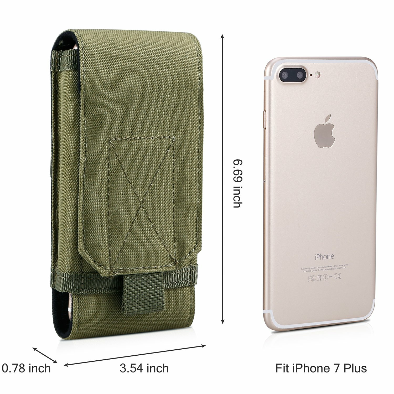 Tactical Molle Phone Holster Pouch Universal Belt Waist Bag For Up To 6.5″ Phone