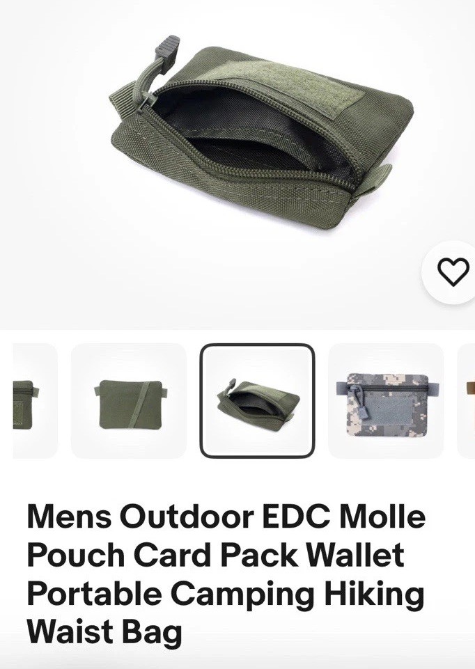 Mens Outdoor EDC Molle Pouch Card Pack Wallet Portable Camping Hiking Waist Bag