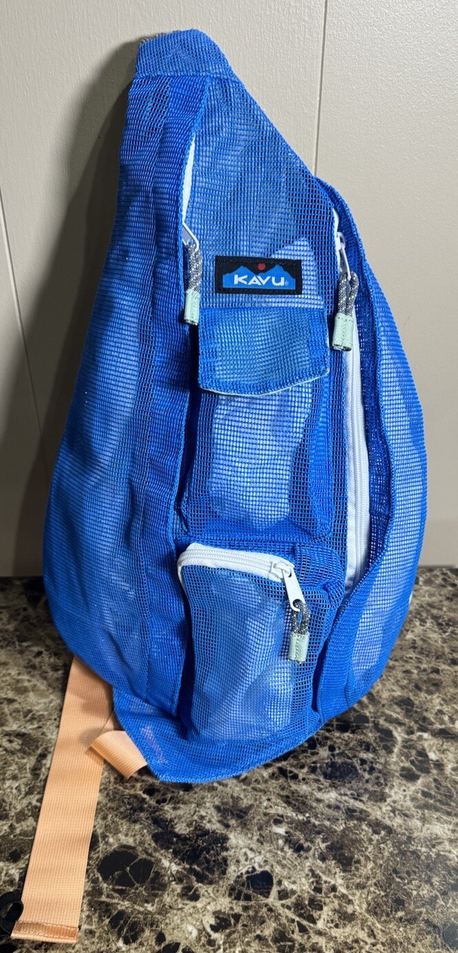 KAVU Beach Rope Bag Atlantic Blue Mesh Urban Outfitters NWT $70