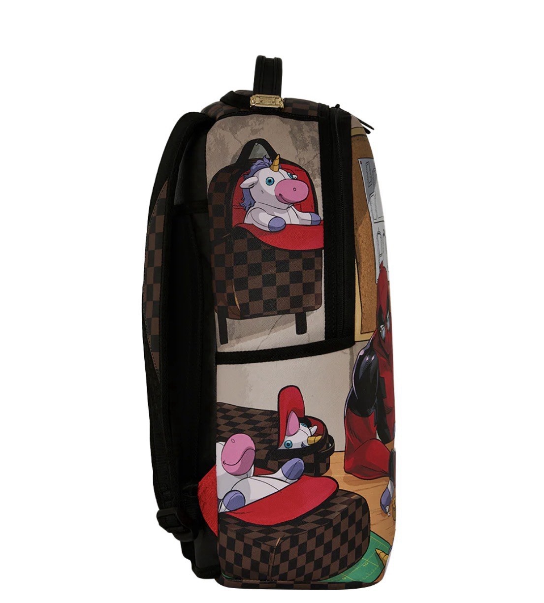 Sprayground x Deadpool Designer Backpack🔥New Black Bookbag Large School Bag