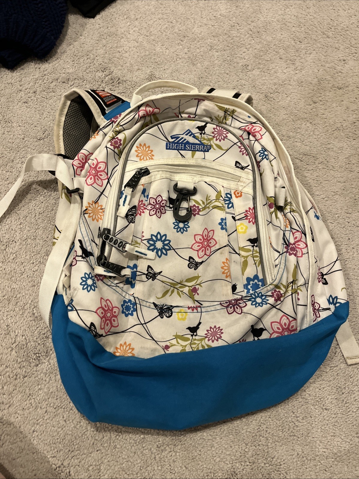 High Sierra Butterfly Early 2000s Back Pack School Retro Travel Many Pockets