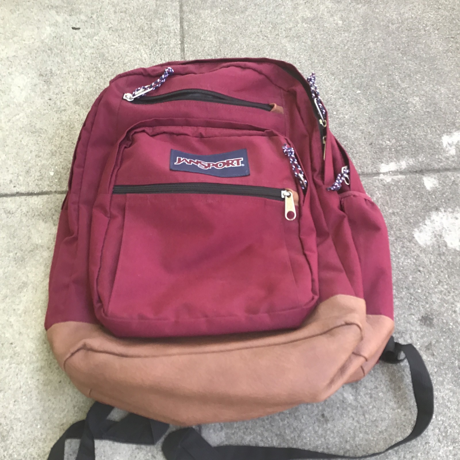 JanSport Cool Student Backpack Russet Red School Leather