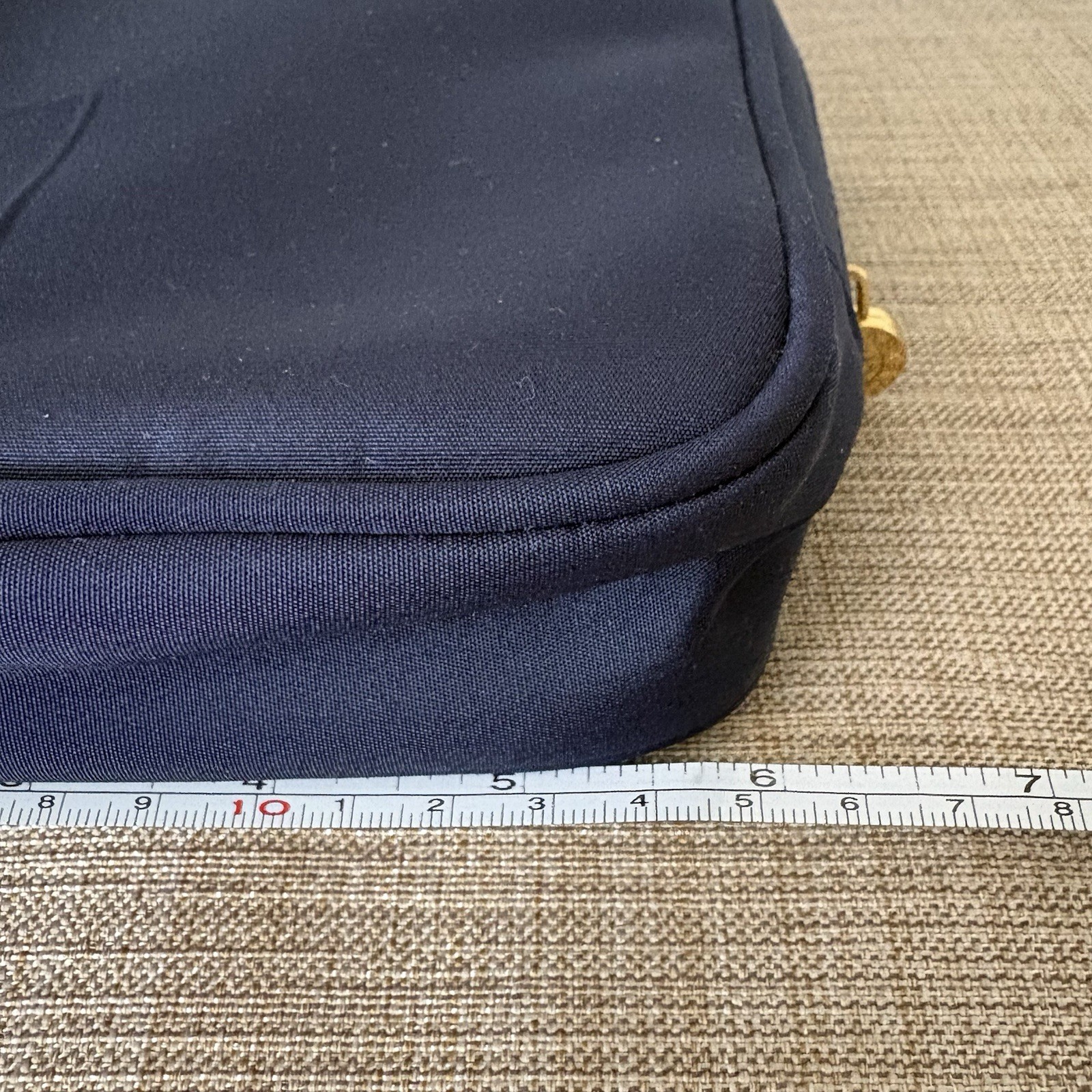 Bulgari Small Zipper Travel Pouch Men’s Dopp Kit Bag Navy Blue Luxury Designer