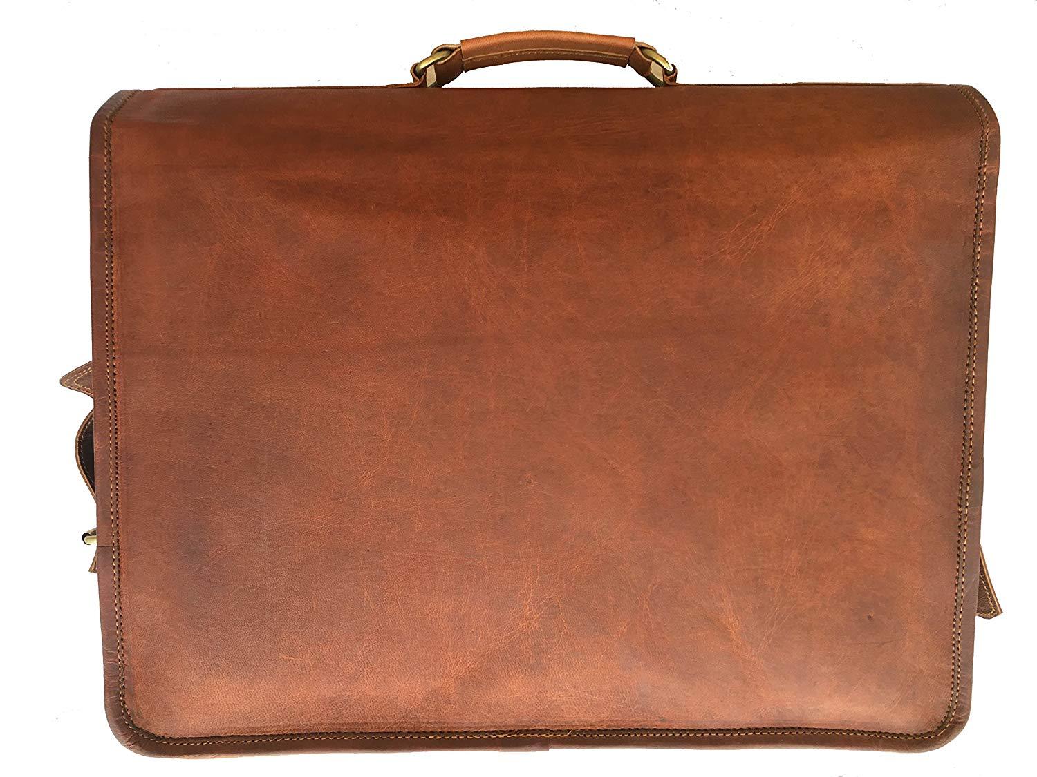 19″ Large Leather MESSENGER bag for men shoulder bag men’s Laptop BRIEFCASE Bag