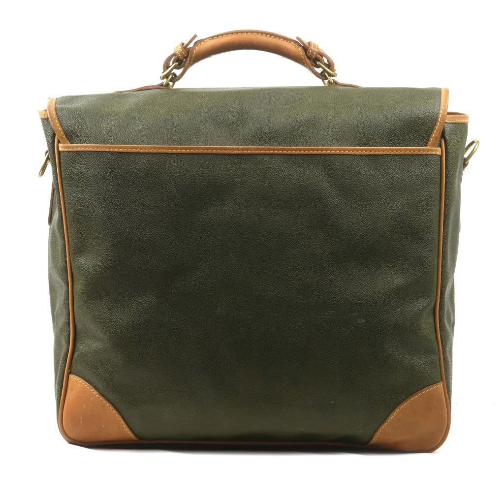 Vintage MULHOLLAND BROTHERS for Land Rover Bag Waxed Canvas & Leather Green