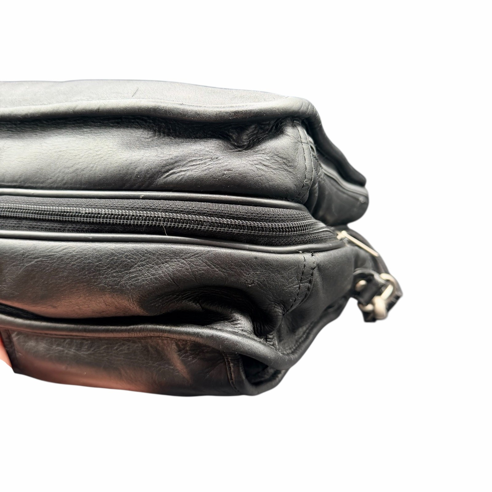 Wilsons Leather Pelle Studio Black Laptop Briefcase Bag