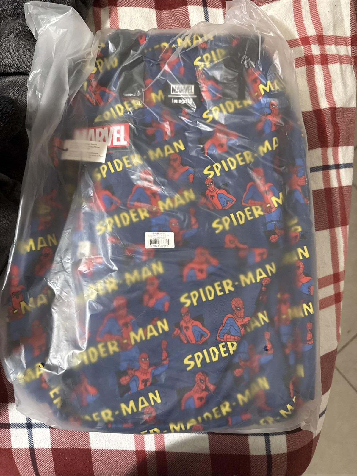 Marvel Spider-Man Classic All Over Print Square Nylon Backpack Loungefly