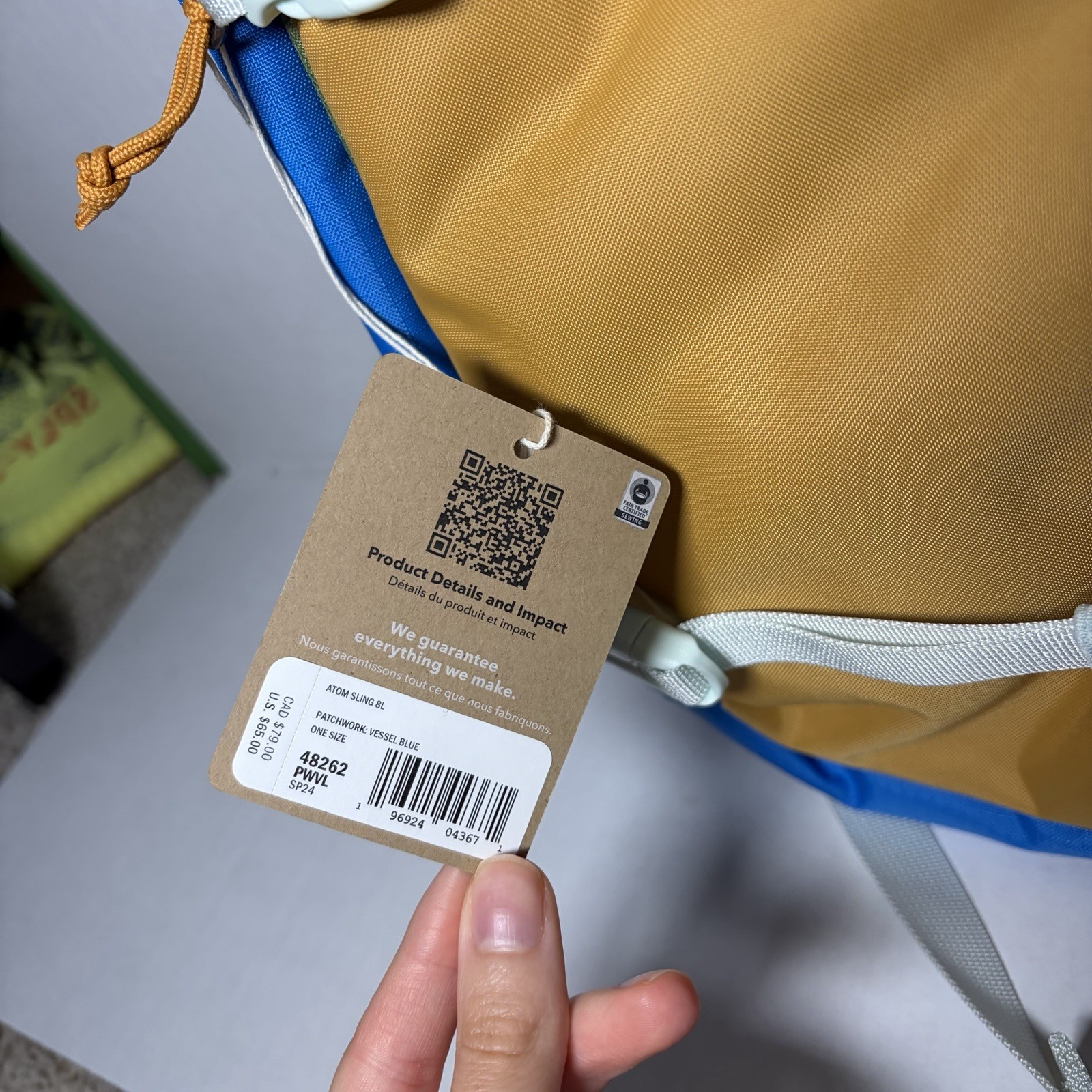 Patagonia Atom Sling 8L – Patchwork Vessel Blue – Lightweight Crossbody Pack Bag