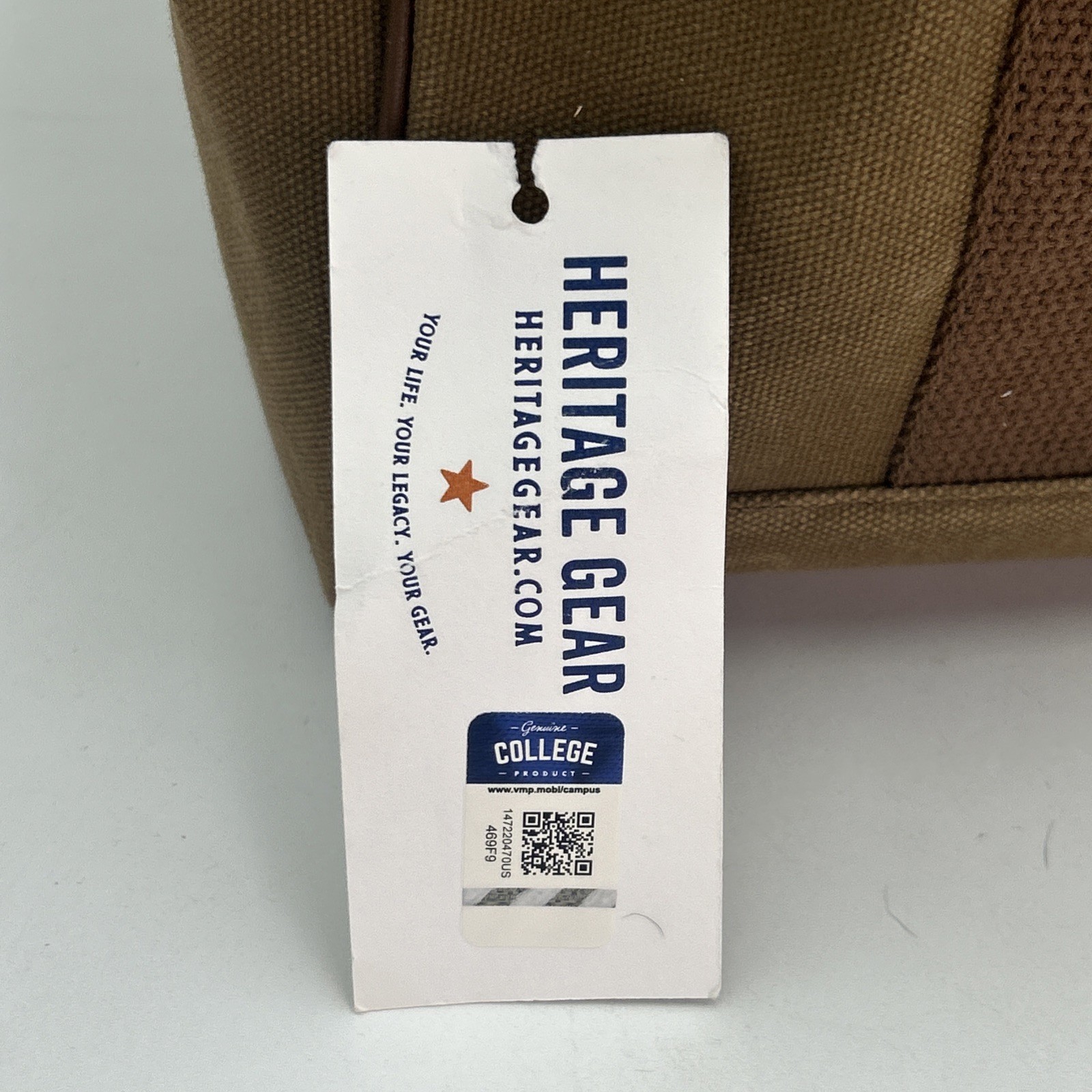 Notre Dame Heritage Gear Brown Duffle Bag Leather Accents