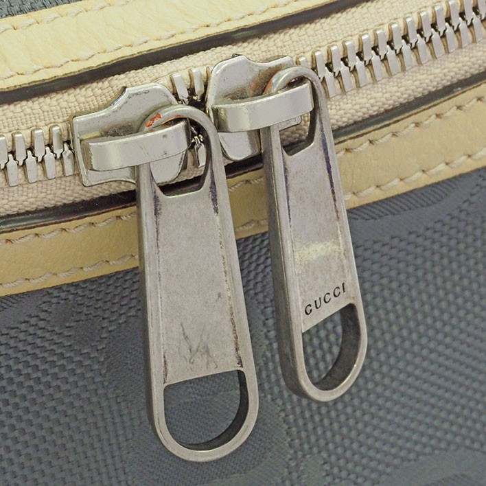 Gucci Off The Grid Backpack GG Econyl Nylon Canvas Leather Gray Beige 644992